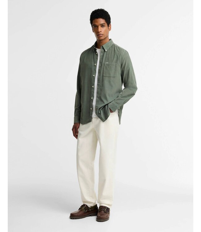 Barbour Overhemd, Shirt, Tailored Fit, Agave Groen,  Ribcord, Classic Tartan Contrastkraag
