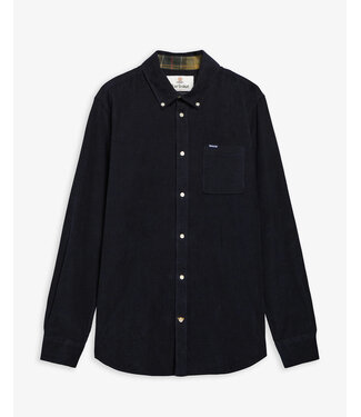 Barbour Barbour, Overhemd, Tailored Fit, Donkerblauw Ribcord, Classic Tartan Contrastkraag