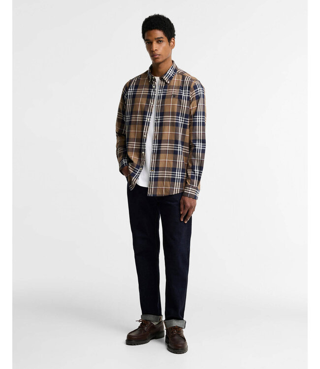 Barbour Overhemd, Tailored Fit, Katoen, Model Edgar, Blauw Beige, Rood Wit Geruit