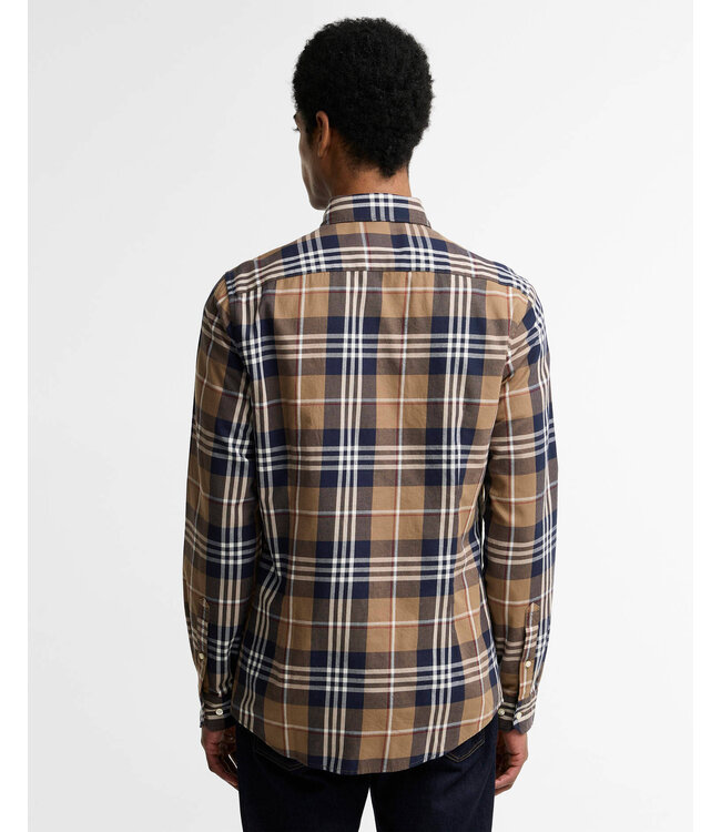 Barbour Overhemd, Tailored Fit, Katoen, Model Edgar, Blauw Beige, Rood Wit Geruit