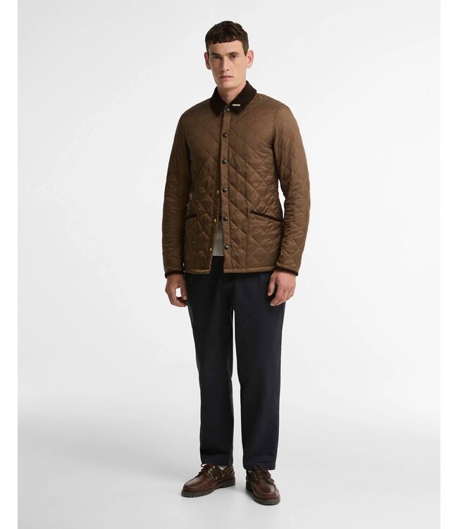 Barbour Jas, Tailored Fit, Quilted, Driekwart, Model Icons Heritage,  Bruin, Earth