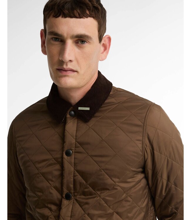 Barbour Jas, Tailored Fit, Quilted, Driekwart, Model Icons Heritage,  Bruin, Earth