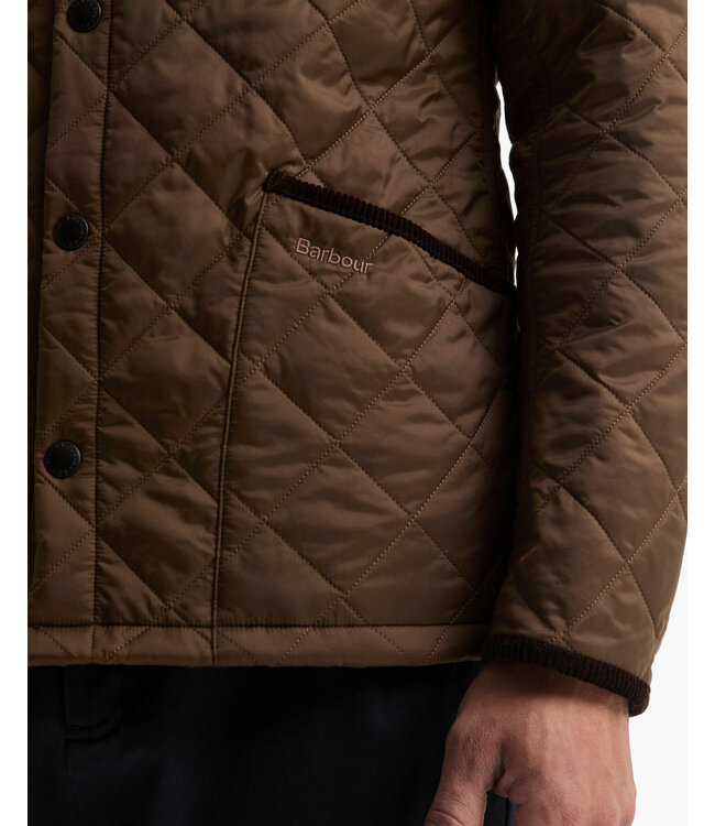 Barbour Jas, Tailored Fit, Quilted, Driekwart, Model Icons Heritage,  Bruin, Earth