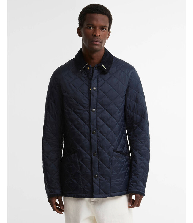 Barbour Jas, Tailored Fit, Quilted, Driekwart, Model Icons Heritage, Donkerblauw, Navy