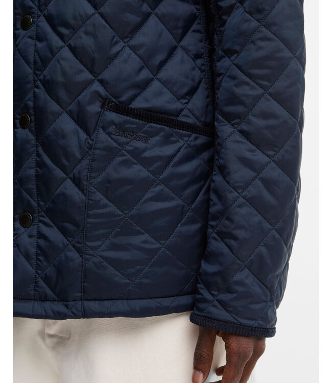 Barbour Jas, Tailored Fit, Quilted, Driekwart, Model Icons Heritage, Donkerblauw, Navy