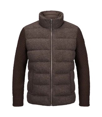 Milestone Milestone, Vest/Jas met Rits, Hybrid, Gebreide Mouw, Bruin