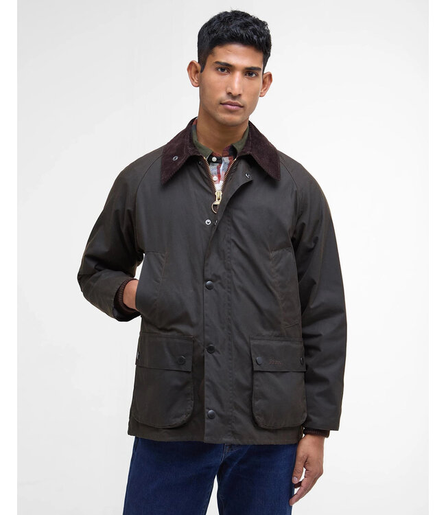 Barbour Wax Jas, Model, Classic Bedale Waxed Jacket, Olijfgroen