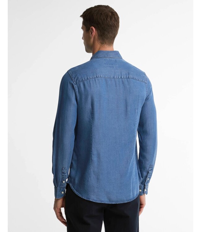 Barbour Overhemd, Shirt, Tailored Fit, Model Burnett, Denim Blue