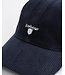 Barbour Sports Cap, Ribcord, Donkerblauw, Navy