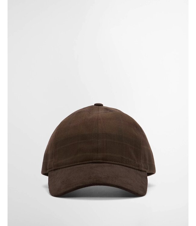 Barbour Macklow Sports Cap, Bruin Ribcord Visor en Muted Tartan
