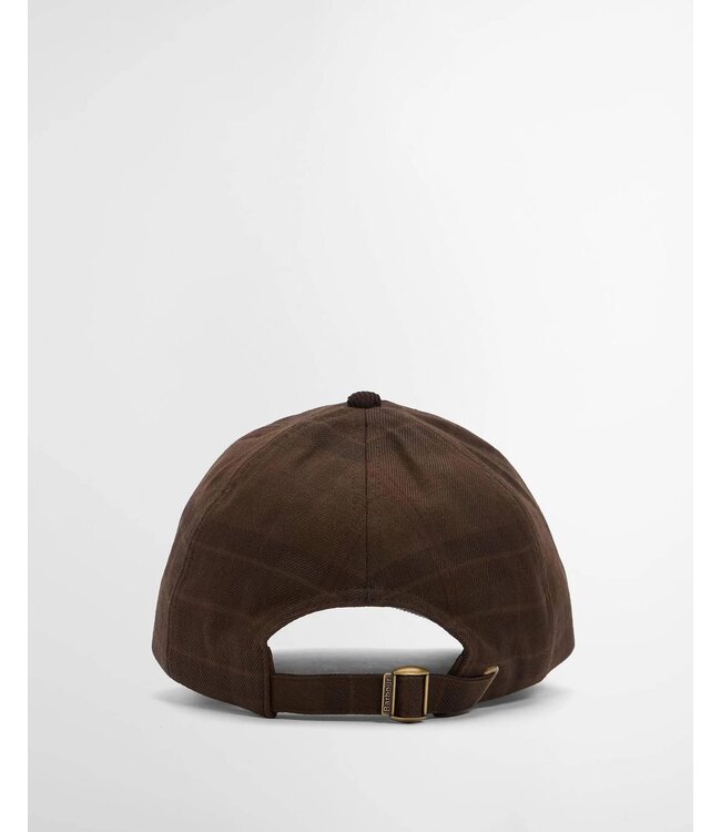 Barbour Macklow Sports Cap, Bruin Ribcord Visor en Muted Tartan