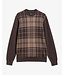 Barbour Trui, Katoen, Wol, Mix, Ronde Hals, Geruit, Mineral Tartan, Beige, Bruin