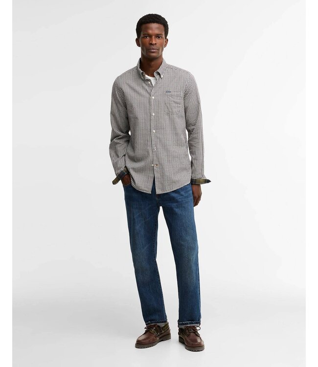 Barbour Tailored Fit, Overhemd, Katoen, Gingham Ruit, Black Oak