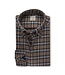 Stenstroms Overhemd, Flanel, Lange Mouw, Bruin, Beige, Blauw Geruit, Slimline