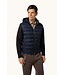 Paul & Shark Hybrid Vest met Rits, Af-ritsbareCapuchon en Mouwen, Wol, Donkerblauw /Bruin