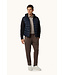 Paul & Shark Hybrid Vest met Rits, Af-ritsbareCapuchon en Mouwen, Wol, Donkerblauw /Bruin