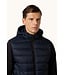 Paul & Shark Hybrid Vest met Rits, Af-ritsbareCapuchon en Mouwen, Wol, Donkerblauw /Bruin