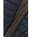 Paul & Shark Hybrid Vest met Rits, Af-ritsbareCapuchon en Mouwen, Wol, Donkerblauw /Bruin