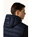 Paul & Shark Hybrid Vest met Rits, Af-ritsbareCapuchon en Mouwen, Wol, Donkerblauw /Bruin