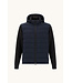 Paul & Shark Hybrid Vest met Rits, Af-ritsbareCapuchon en Mouwen, Wol, Donkerblauw /Bruin