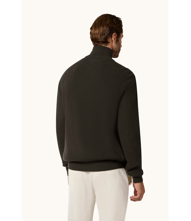 Paul & Shark Trui, Half-Zip, Tech Wol Mix, Bruin