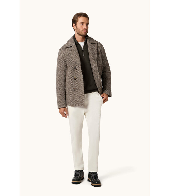 Paul & Shark Trui, Half-Zip, Tech Wol Mix, Bruin