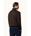 Paul & Shark Trui, Half-Zip, Merino Wol, Schouder Patches, Donkerbruin, Coffee,  Taupe Kleur Accenten