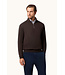 Paul & Shark Trui, Half-Zip, Merino Wol, Schouder Patches, Donkerbruin, Coffee,  Taupe Kleur Accenten