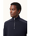 Paul & Shark Trui, Half-Zip, Merino Wol, Schouder Patches, Donkerblauw, Lichtblauwe Accenten
