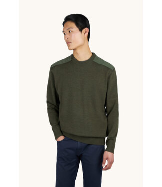 Paul & Shark Paul & Shark, Trui, Ronde-Hals, Typhoon RE-4x4 Stretch, Schouder Patches, Groen