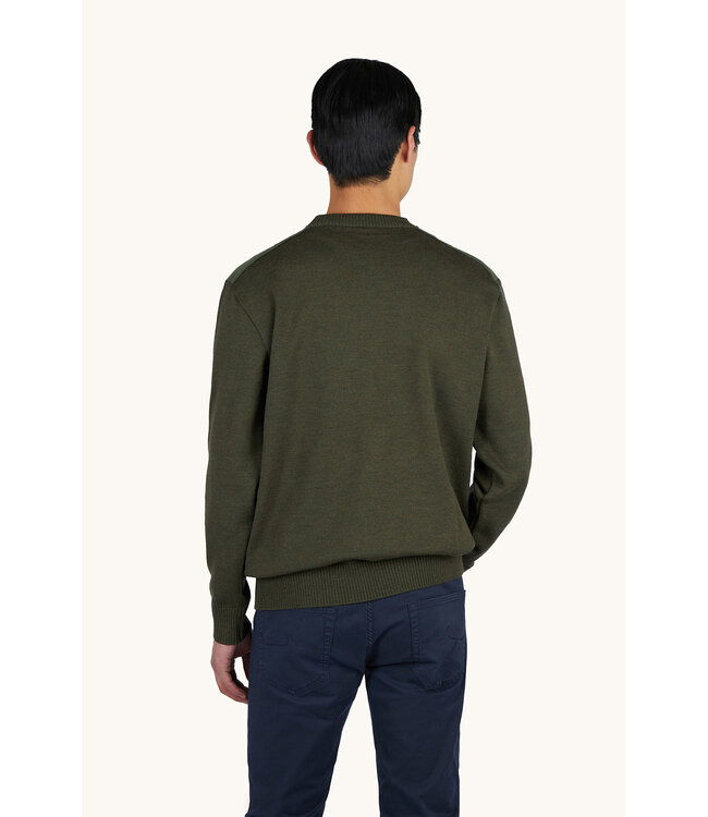 Paul & Shark Trui, Ronde-Hals, Typhoon RE-4x4 Stretch, Schouder Patches, Groen