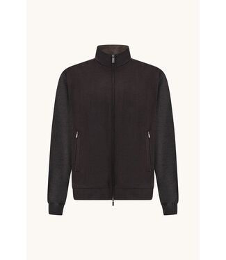 Paul & Shark Paul & Shark, Hybrid Vest met Rits, Wol, Zijde, Green Storm System® Loro Piana Fabric, Donkerbruin