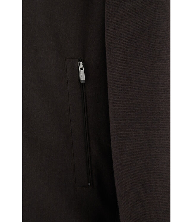 Paul & Shark Hybrid Vest met Rits, Wol, Zijde, Green Storm System® Loro Piana Fabric, Donkerbruin