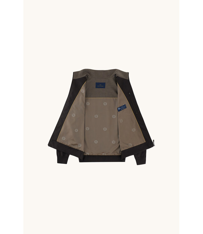 Paul & Shark Hybrid Vest met Rits, Wol, Zijde, Green Storm System® Loro Piana Fabric, Donkerbruin