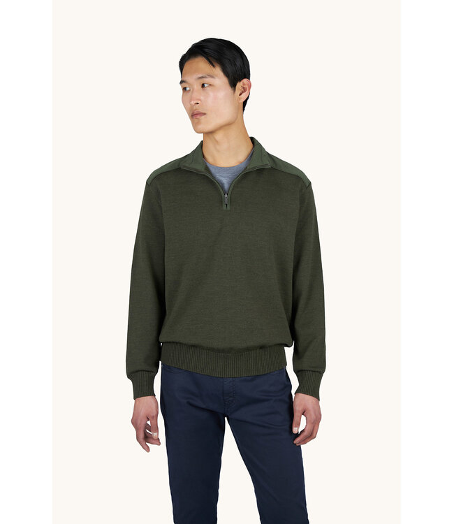 Paul & Shark Trui, Half-Zip, Typhoon RE-4x4 Stretch, Schouder Patches, Groen