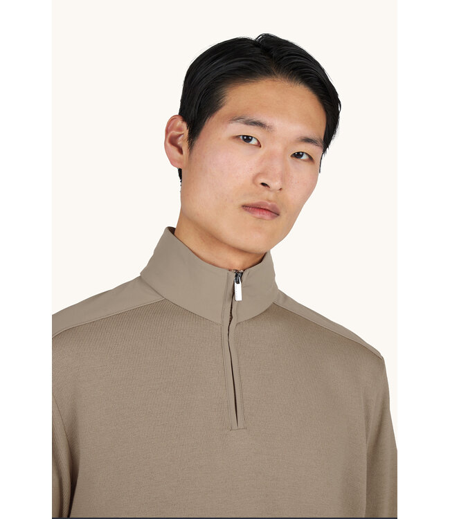 Paul & Shark Trui, Half-Zip, Typhoon RE-4x4 Stretch, Schouder Patches, Beige