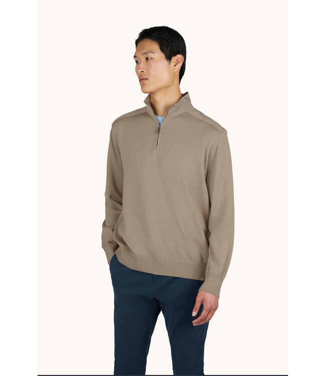 Paul & Shark Trui, Half-Zip, Typhoon RE-4x4 Stretch, Schouder Patches, Beige