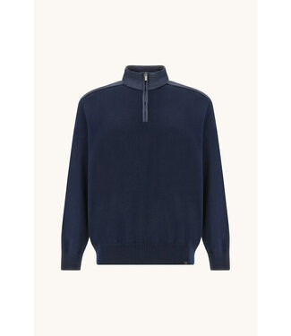 Paul & Shark Paul & Shark, Trui, Half-Zip, Typhoon RE-4x4 Stretch, Schouder Patches, Donkerblauw