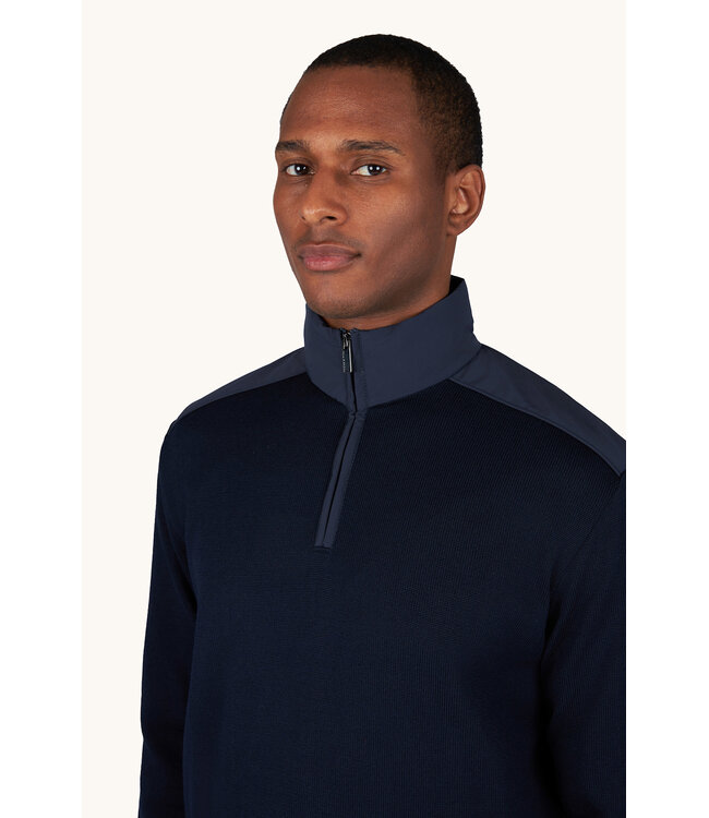 Paul & Shark Trui, Half-Zip, Typhoon RE-4x4 Stretch, Schouder Patches, Donkerblauw