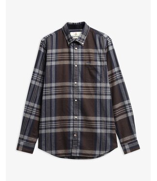 Barbour Barbour, Overhemd, Shirt, Tailored, Model Dovedale, Dark Sand, Bruin, Blauw ,Geruit