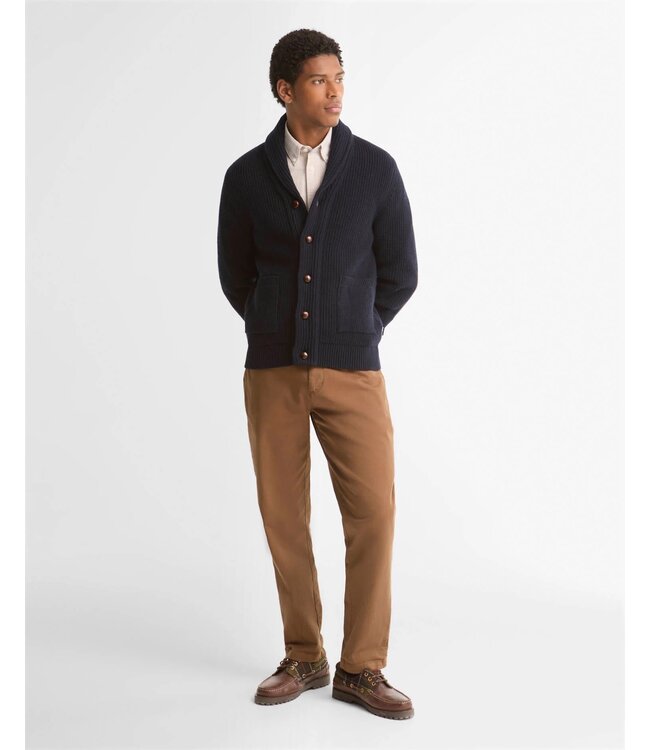 Barbour Vest met Sjaalkraag en Knoopsluiting, Wol, Donkerblauw, Navy