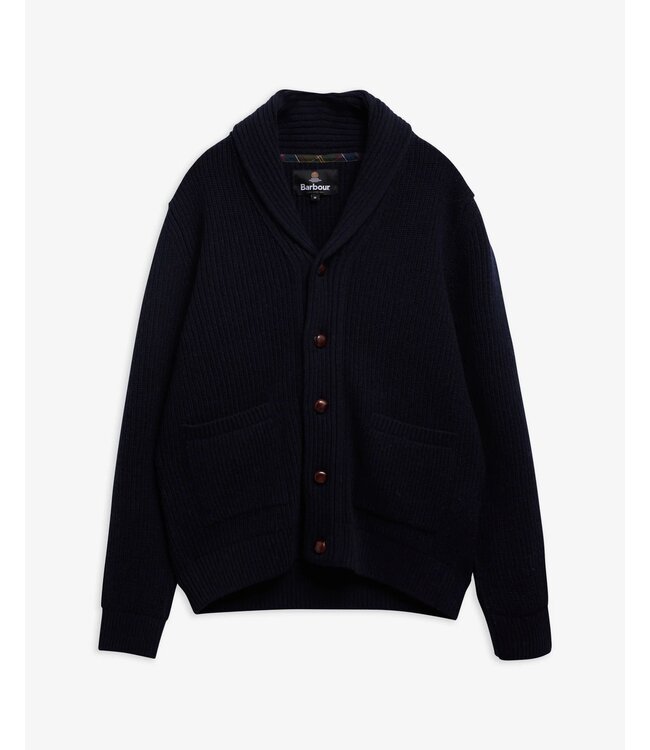 Barbour Vest met Sjaalkraag en Knoopsluiting, Wol, Donkerblauw, Navy