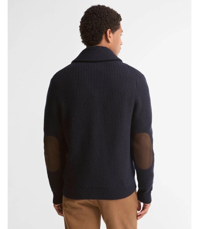 Barbour Vest met Sjaalkraag en Knoopsluiting, Wol, Donkerblauw, Navy