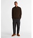 Barbour Trui, Half-Zip, Donkerbruin Gemeleerd, Tartan Accenten