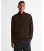 Barbour Trui, Half-Zip, Donkerbruin Gemeleerd, Tartan Accenten