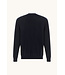 Paul & Shark Trui, Ronde Hals, Wol, Donkerblauw, Lichtblauwe Ribcord Details