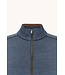 Paul & Shark Vest met Rits, Merino Wol, Bruin Alcantara Accenten, Schouderpatches, Jeansblauw
