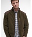Barbour Active Fleece Jacket met Rits, Olijfgroen met Bruin Alcantara Accenten