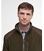 Barbour Active Fleece Jacket met Rits, Olijfgroen met Bruin Alcantara Accenten