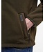 Barbour Active Fleece Jacket met Rits, Olijfgroen met Bruin Alcantara Accenten
